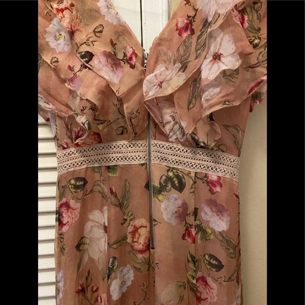 Alice and Olivia floral ruffle formal dress 0 - Picture 8 of 12